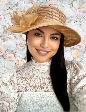 Palarie dama organza SOFIA LUX maro, reglabila [0]