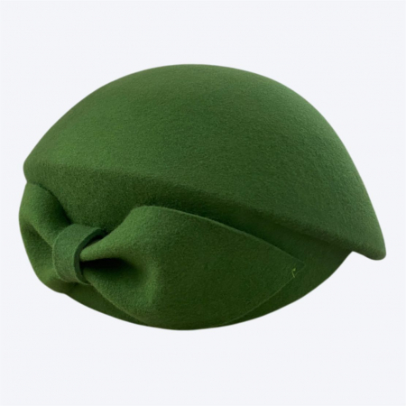 Palarie toca din fetru lux cu funda eleganta PRINCESS LUX (VERDE aprins) - marime unica, reglabila [4]