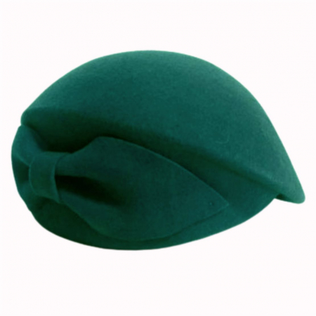 Palarie toca din fetru lux cu funda eleganta PRINCESS LUX (VERDE persan) - marime unica, reglabila [4]