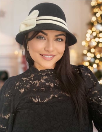 PALARII TOAMNA - Palarie dama fetru Bella-palarie neagra, palarie reglabila