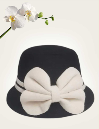 Palarie dama fetru Bella-palarie neagra, palarie reglabila [2]