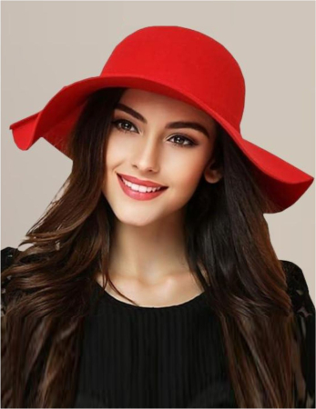 Palarii dama elegante ROMA CHIC (ROSU) - marime unica, reglabila [2]