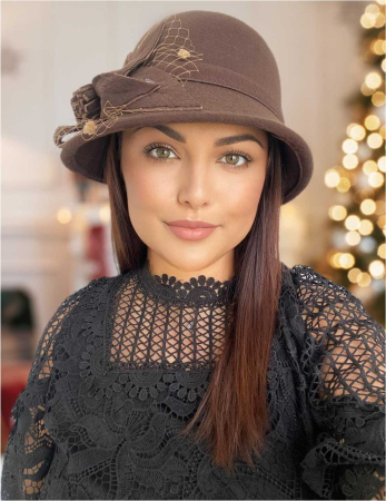 PALARII TOAMNA - Palarie dama fetru Anita-palarie maro, reglabila