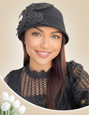 PALARII dama NEGRE - Palarie dama fetru Ariana-palarie neagra