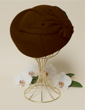 Palarii dama tip toca din fetru lux PARISIENNE LUX (MARO mahon) - marime unica, reglabila [4]