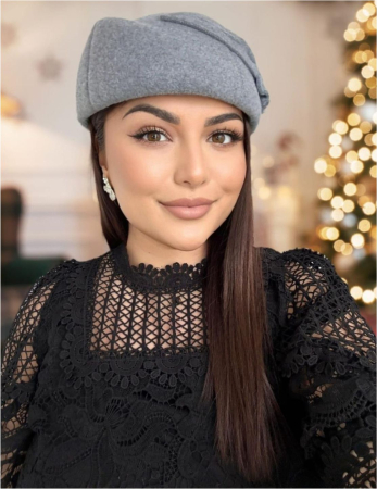 Palarii dama tip toca din fetru lux PARISIENNE LUX (GRI perlat) - marime unica, reglabila [1]