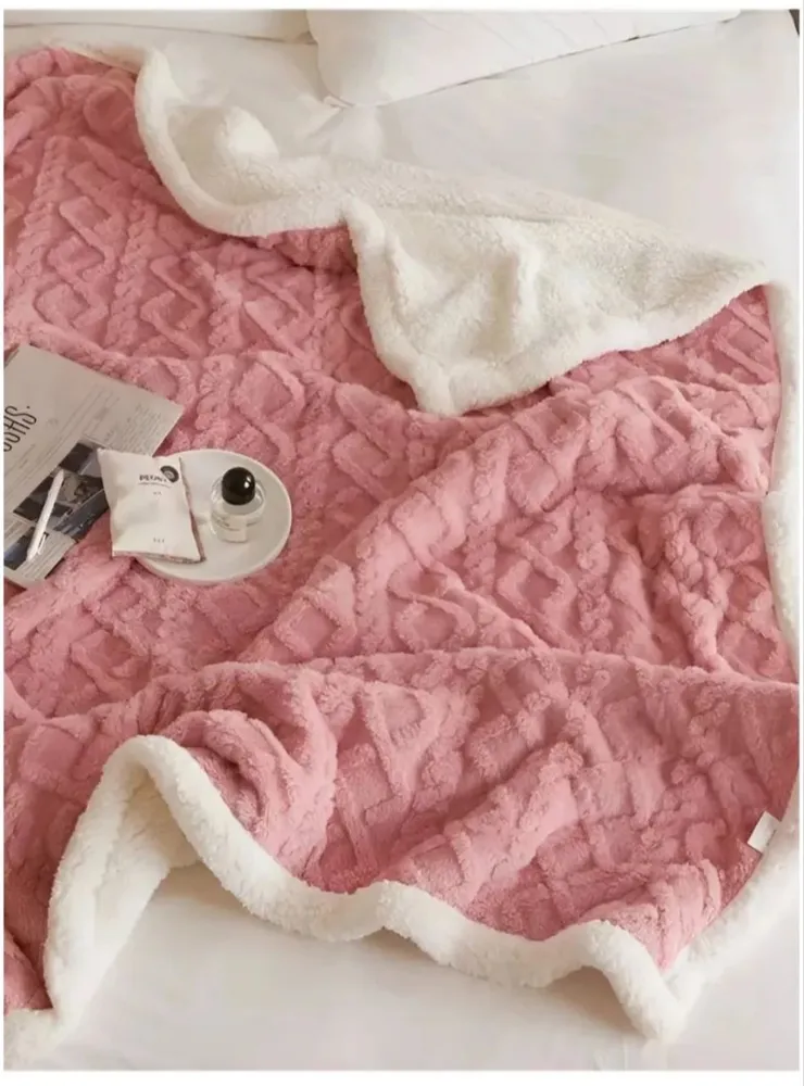 Patura groasă Cocolino Lux cu 2 fete, captusita cu blanita, 200*230 cm (ROZ pudra) [2]