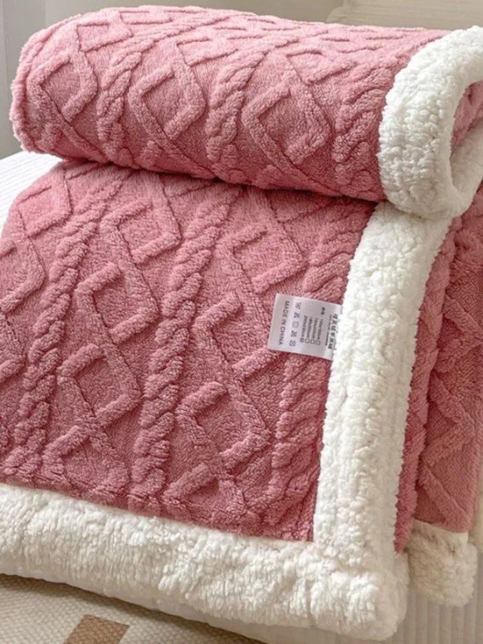Patura groasă Cocolino Lux cu 2 fete, captusita cu blanita, 200*230 cm (ROZ pudra) [1]