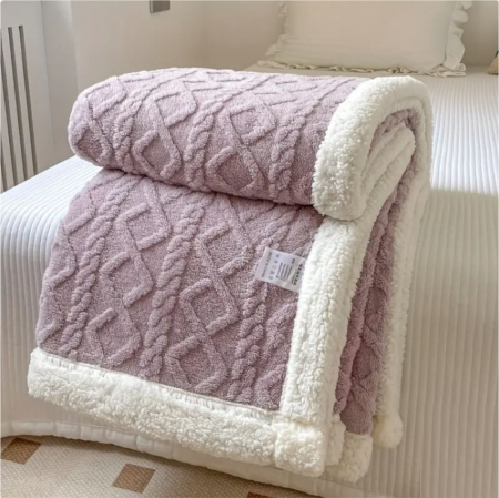 PATURI - Patura groasă Cocolino Lux cu 2 fete, captusita cu blanita, 200*230 cm (MOV)