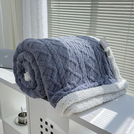 Patura groasă Cocolino Lux cu 2 fete, captusita cu blanita, 200*230 cm (ALBASTRU) [1]