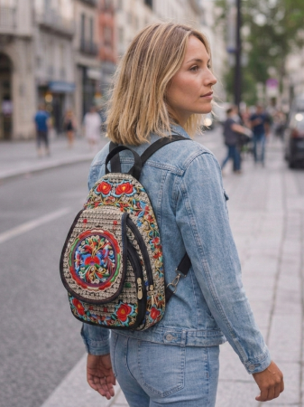 RUCSACURI - Rucsac elegant de dama - Fantezie Chic - Rosu