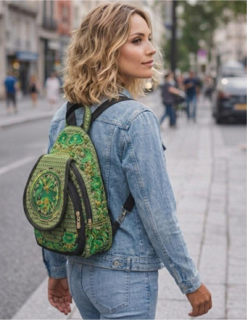 RUCSACURI - Rucsac  elegant de dama - Fantezie Chic - Verde