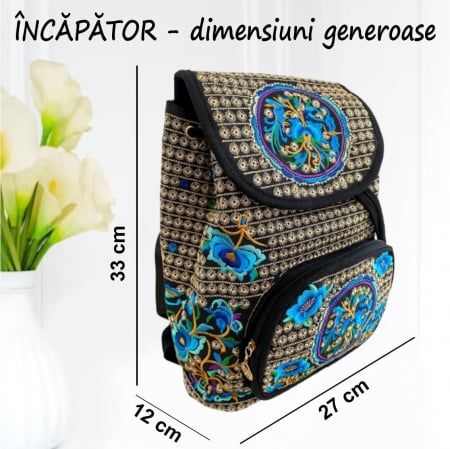 Rucsac  elegant de dama - Fantezie - Albastru [2]