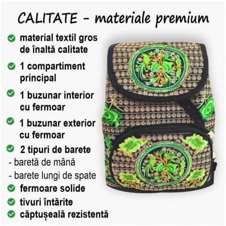 Rucsac  elegant de dama - Fantezie - Verde [2]
