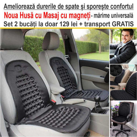ARTICOLE AUTO - Set 2 x Huse cu Masaj cu Magneti - marime universala