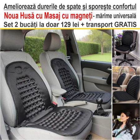 ARTICOLE AUTO - Set 2 x Huse cu Masaj cu Magneti - marime universala