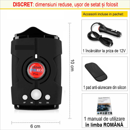 Detector Radar V8 360 Plus cu alerta sonora + luminoasa si arie de detectie la 360 grade [6]