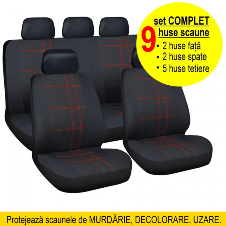 Set complet de 9 huse auto pentru scaunele masinii - marime universala [1]