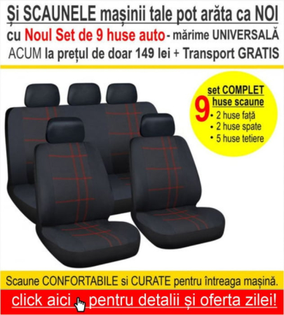 Set complet de 9 huse auto pentru scaunele masinii - marime universala [4]