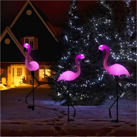 Decorațiuni solare luminoase - Flamingo Roz [3]