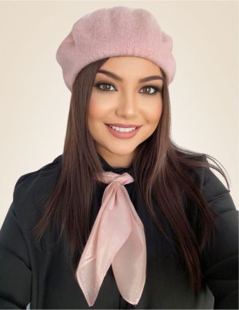 BERETE si SETURI - Set elegant BERETA + ESARFA (ROZ prafuit)