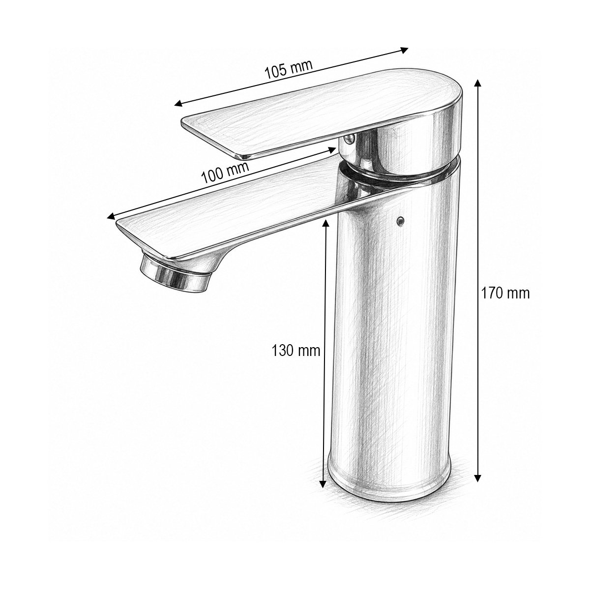 Baterie lavoar baie inalta rotunda, monocomanda, crom lucios, aliaj zinc, furtunuri incluse [5]