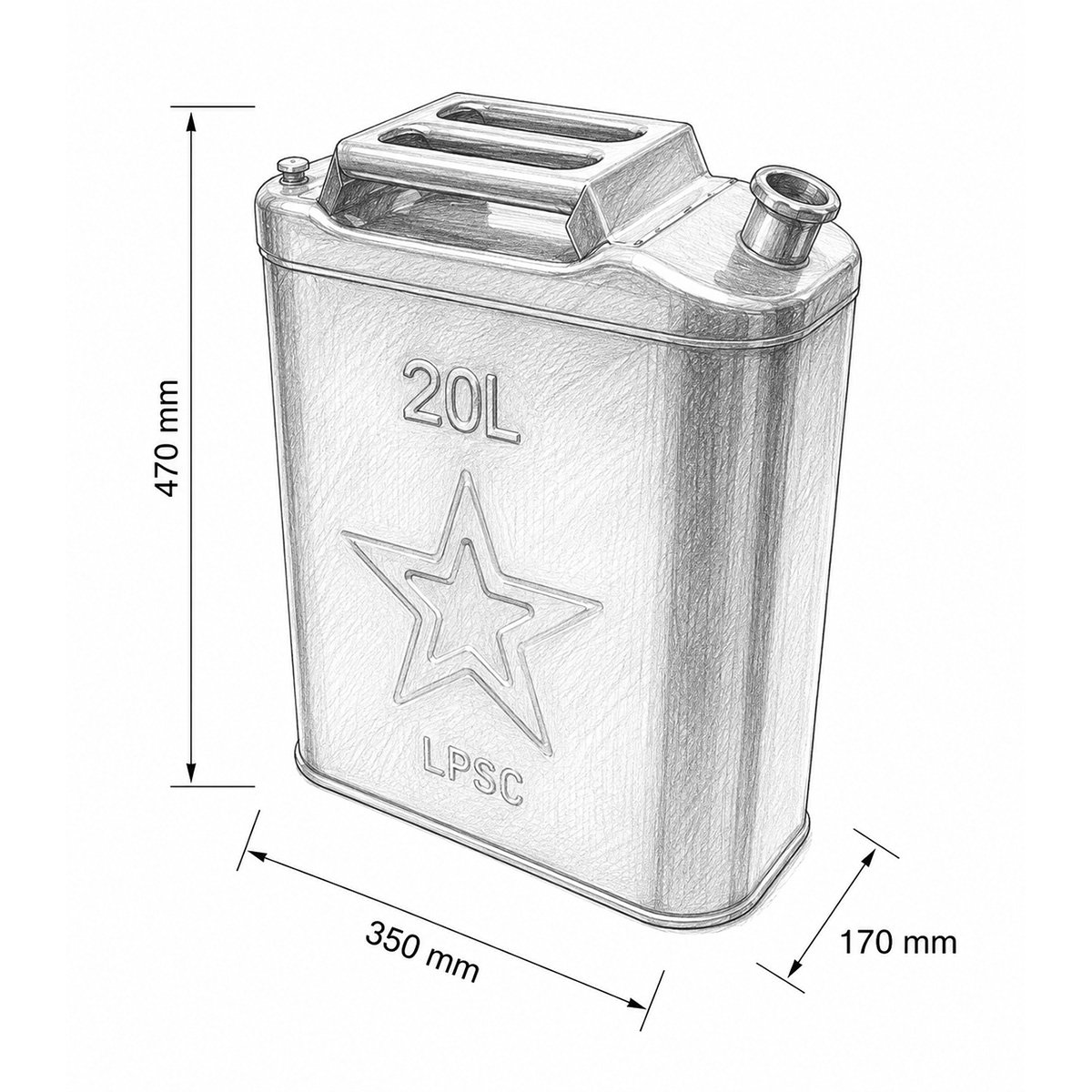 Canistra metalica pentru combustibil 20L cu dop insurubabil [2]