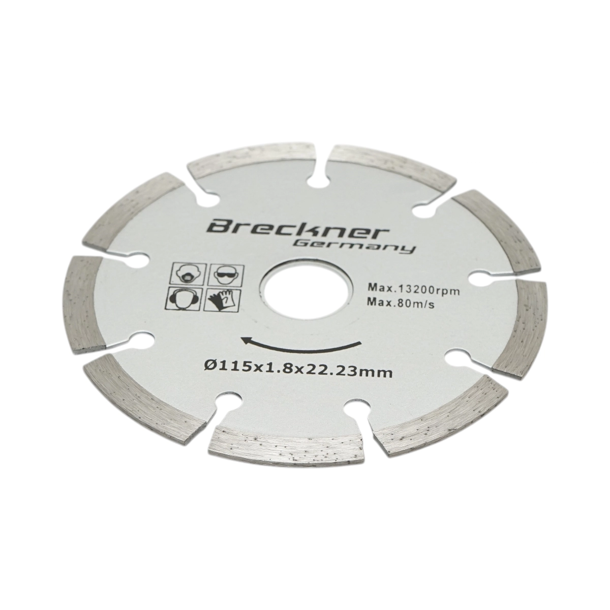 Disc diamantat segmentat 115x1.8x22.23mm, taiere uscata pentru beton, piatra, caramida Breckner Germany [2]
