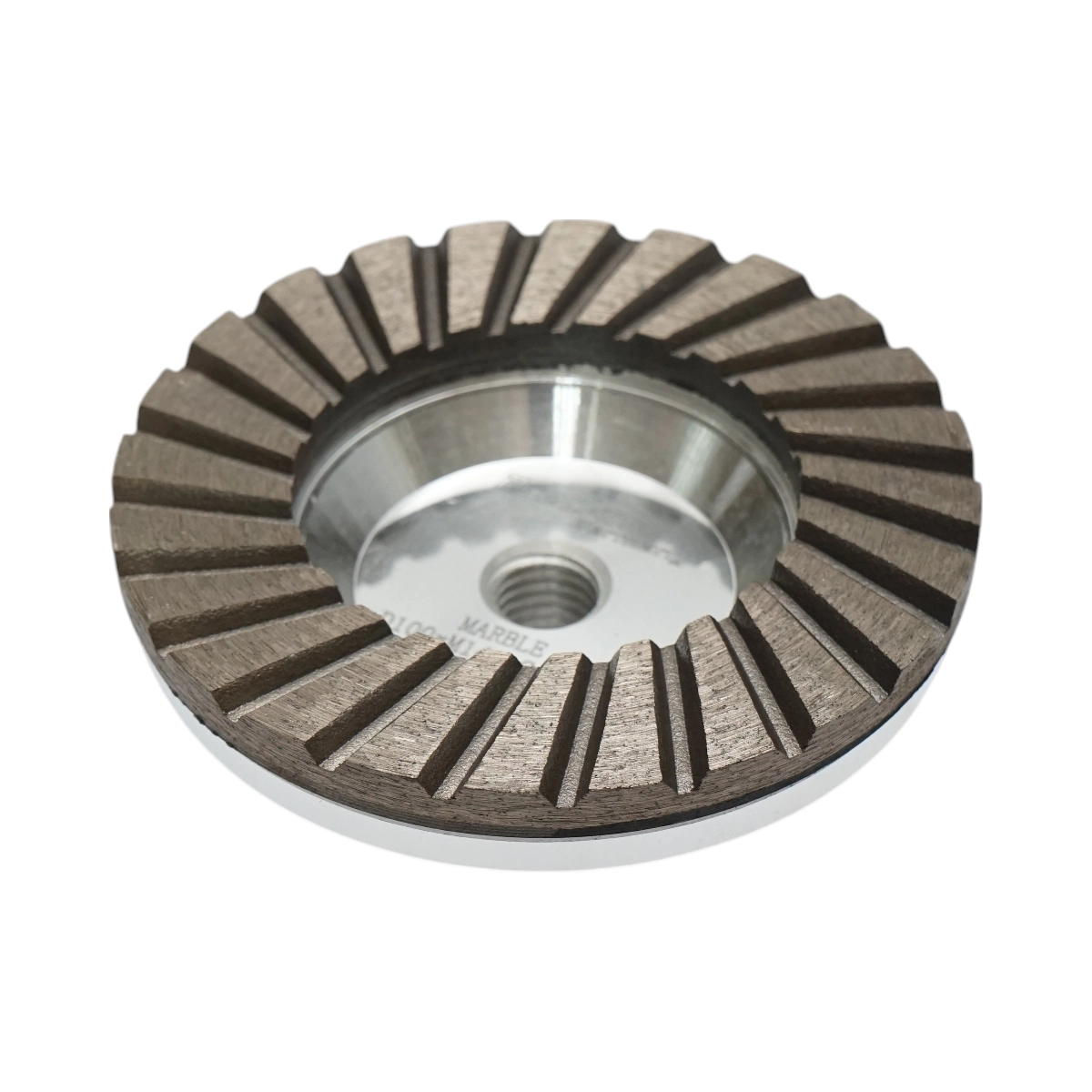 Disc diamantat turbo segmentat tip cupa 100mm, filet M14, grosier din aluminiu pentru slefuire marmura Breckner Germany [3]