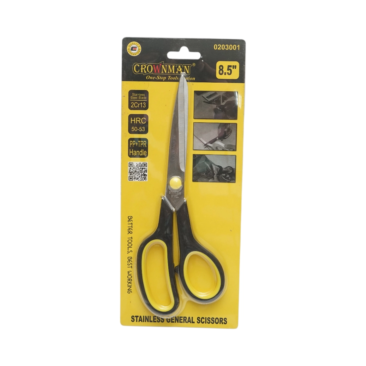 Foarfeca universala 215mm otel inoxidabil, maner ergonomic din PP+TPR Crownman [3]