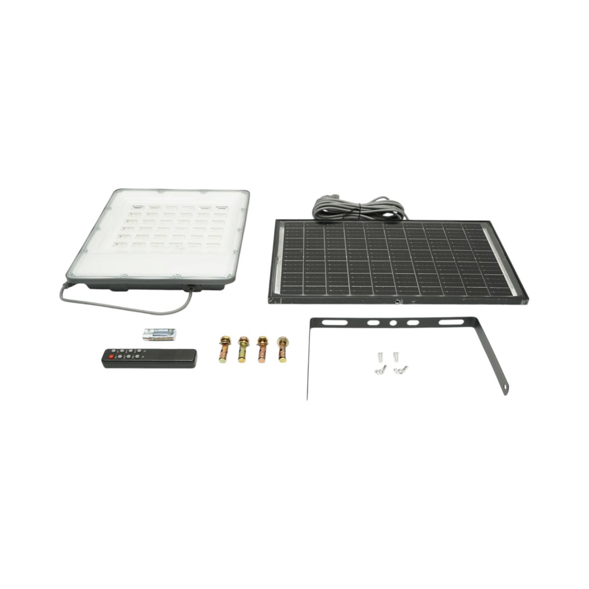 Proiector LED 300W, 6500K, cu panou solar bifacial 30W, baterie LiFePO4 15000mAh si telecomanda, IP66 Breckner Germany [2]