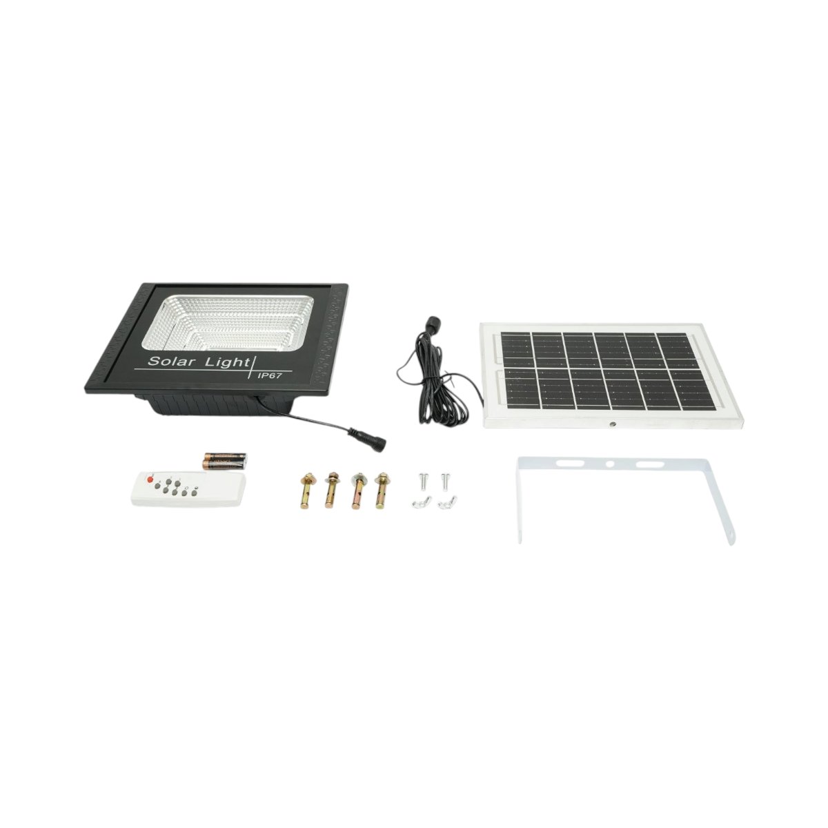 Proiector LED 60W, 6500K, cu panou solar 6W, baterie LiFePO4 5000mAh si telecomanda, IP67 Breckner Germany [2]