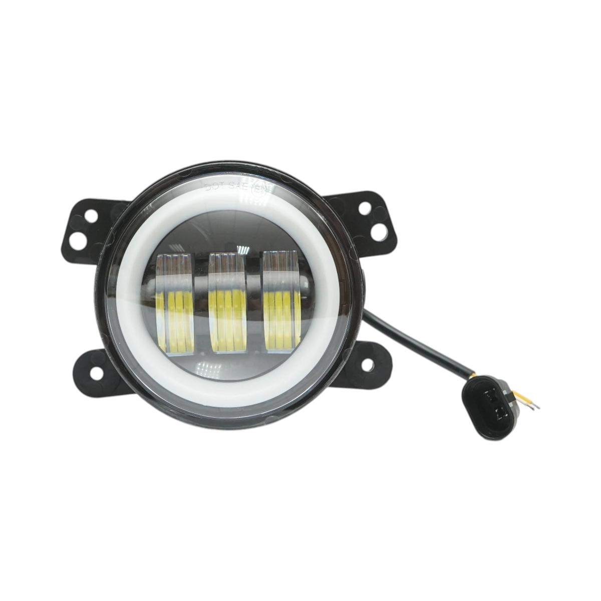 Set 2 proiectoare ceata LED cu DRL Angel Eyes 10-60V 30W, 3 functii alb/galben, lumina de zi, ceata si semnalizare Breckner Germany [4]