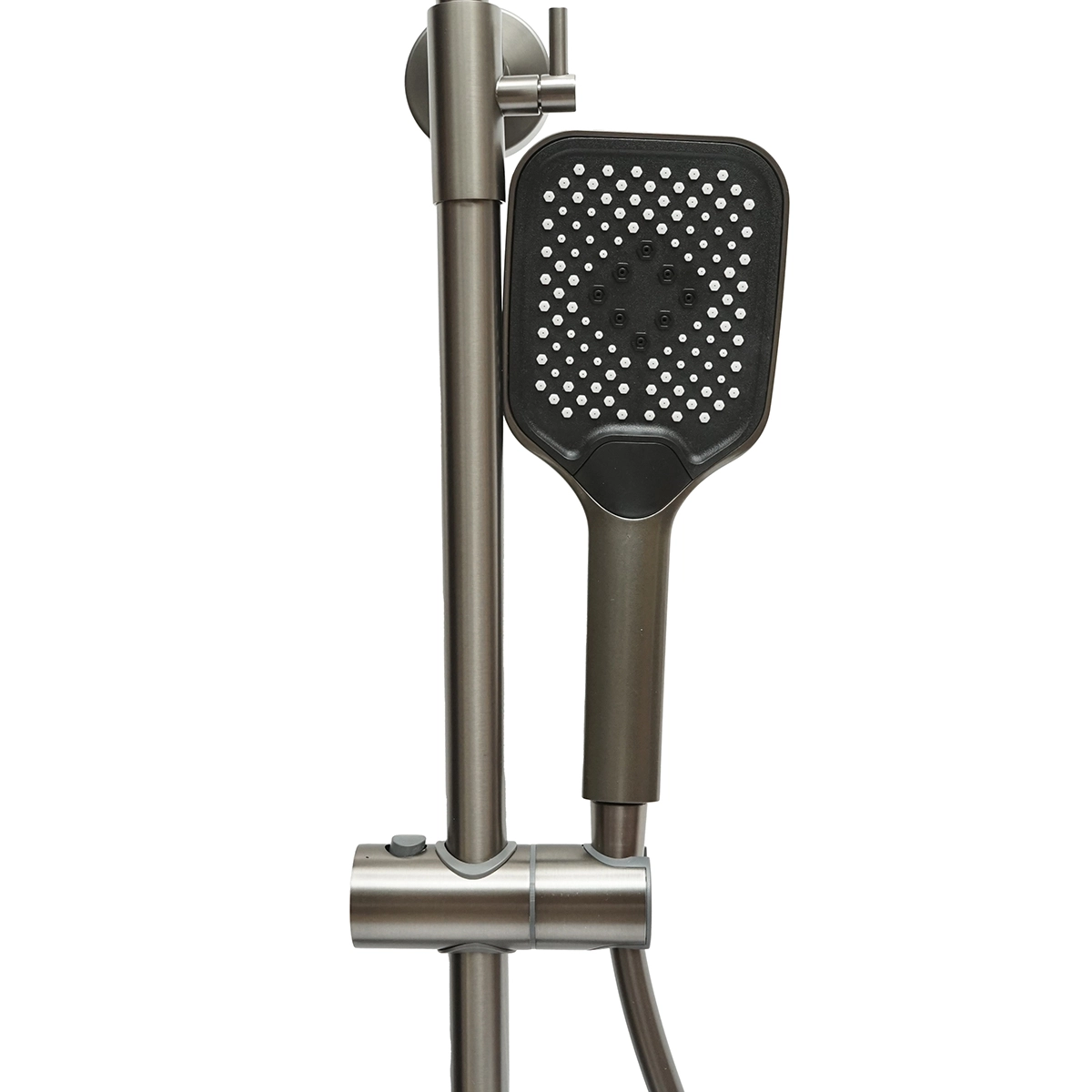 Set dus multifunctional cu termostat, afisaj digital temperatura apa, 4 functii de curgere a apei, pipa cada, dus dreptunghiular, dus de mana, dus bideu, gri [3]