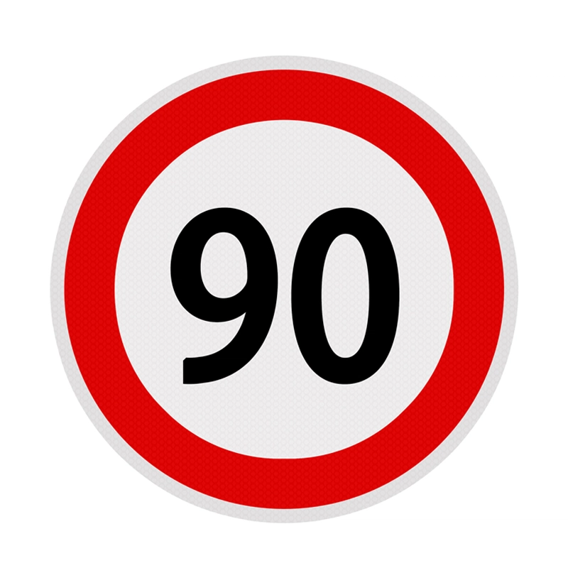 Benzi adezive - Autocolant limita viteza 90, diametru 21cm Autospeed