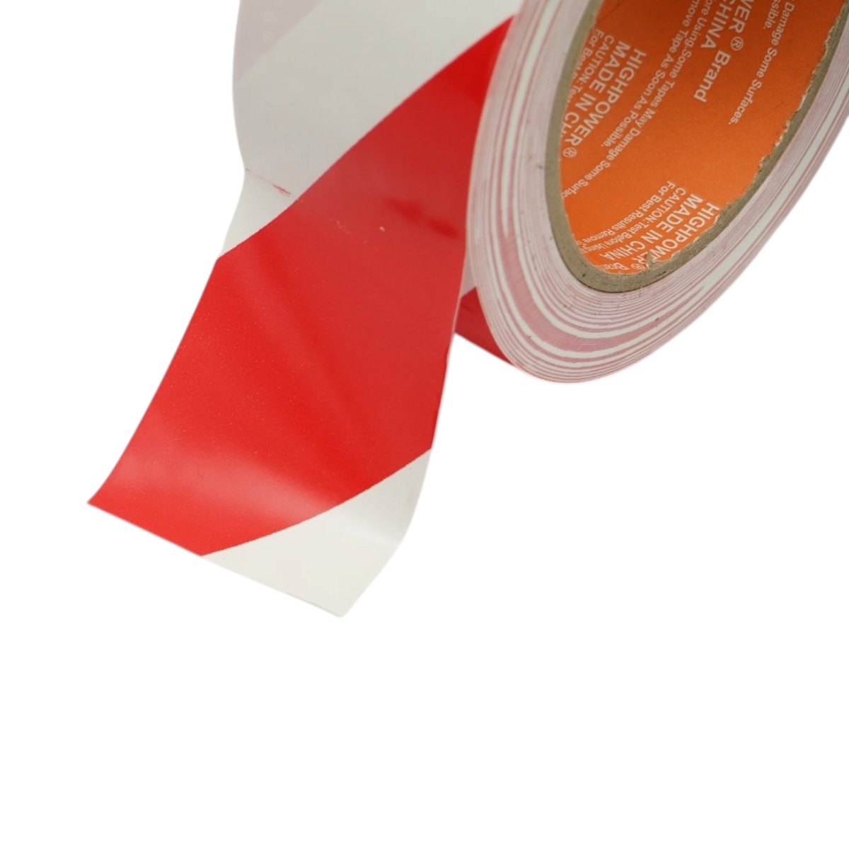 Banda adeziva de avertizare si marcare podea PVC rosu-alb 48mm x 33m HighPower [3]