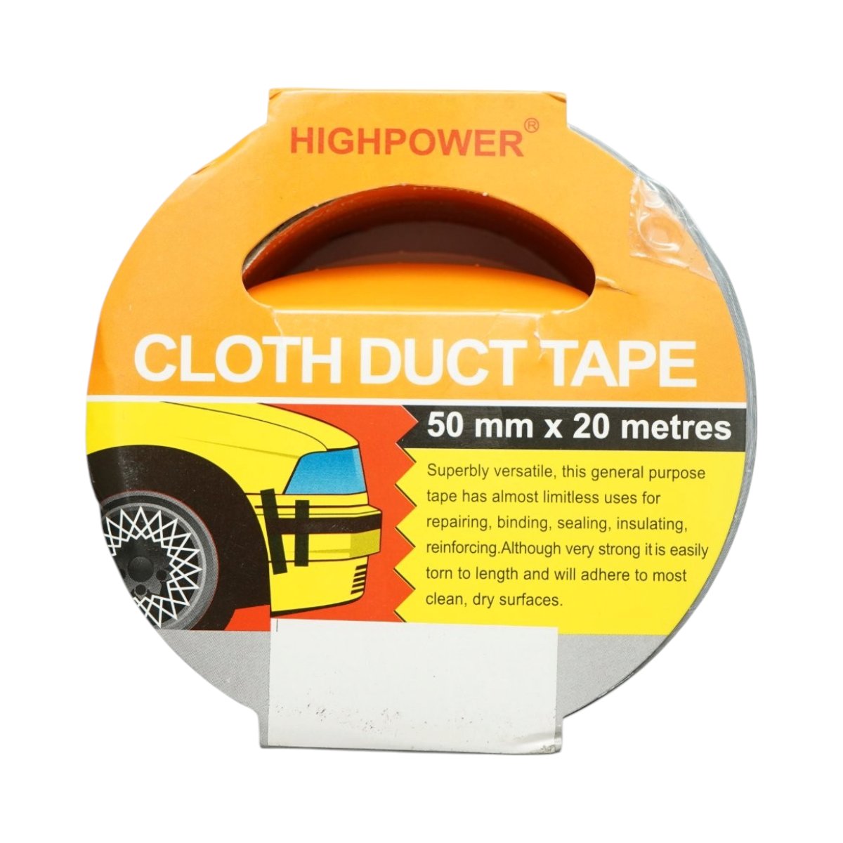 Banda adeziva textila Duct Tape argintie 50mm x 20m pentru reparatii HighPower [4]