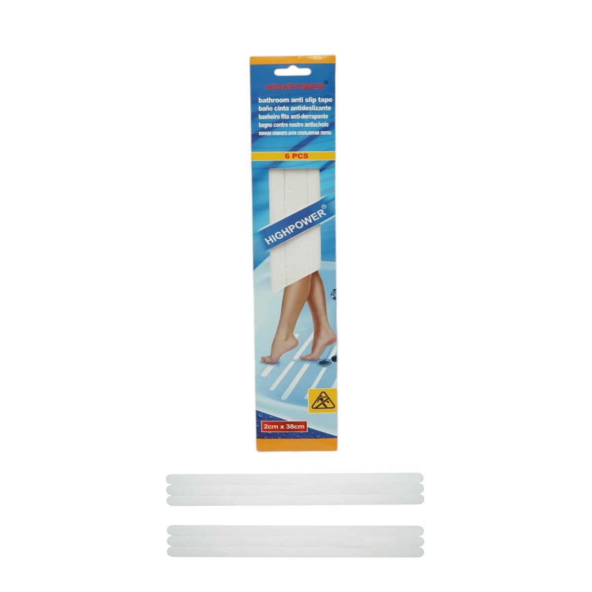 Benzi adezive - Banda antiderapanta transparenta autoadeziva 20x380mm 6 buc/set HighPower