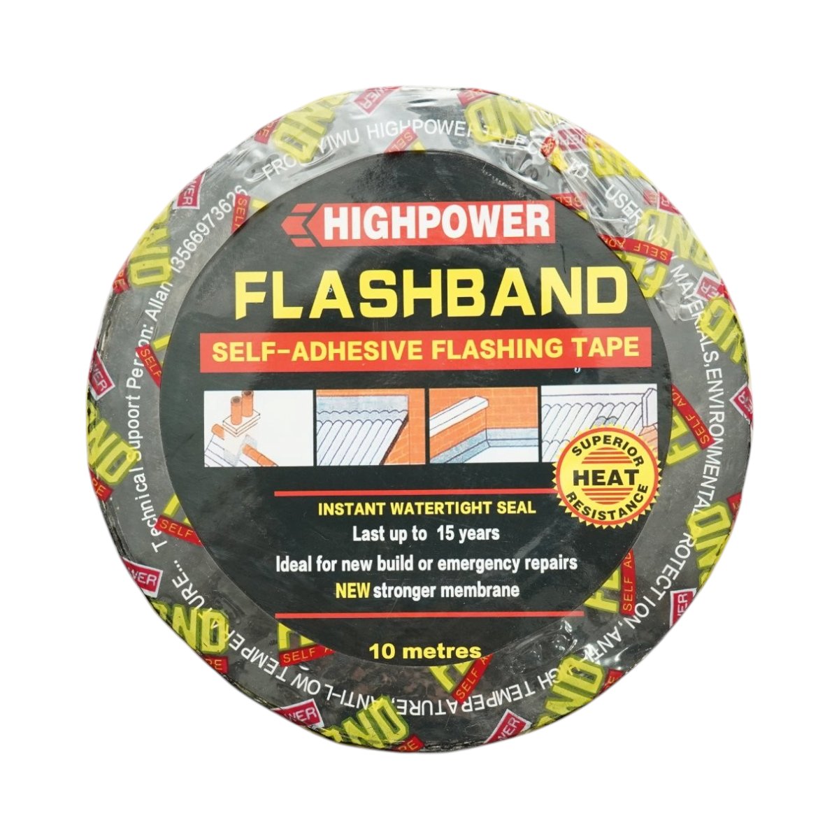 Banda bituminoasa autoadeziva 100mm x 10m pentru etansare si hidroizolare HighPower [4]