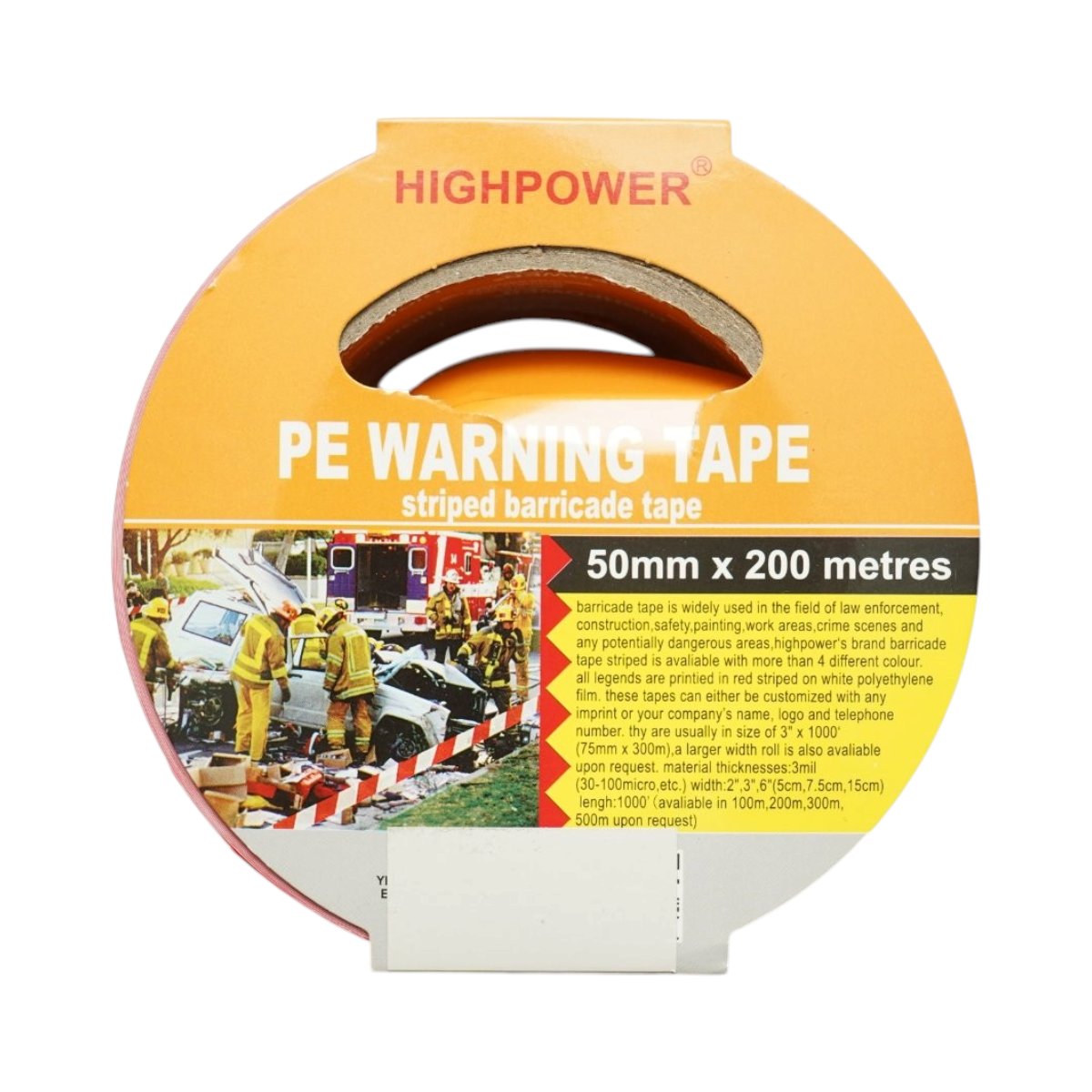 Banda delimitare si semnalizare 50mm x 200m rosu-alb PE HighPower [3]