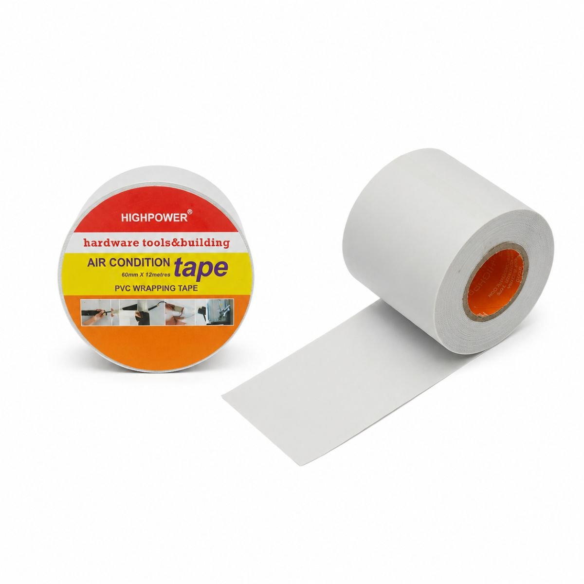 Banda matisat aer conditionat PVC alba neadeziva 60mm x 12m HighPower [4]