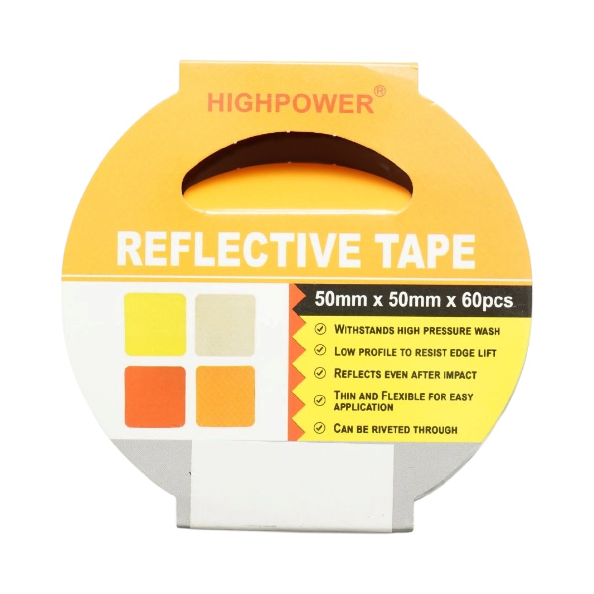 Banda reflectorizanta alba intrerupta autoadeziva 50x50mm 60 buc/rola HighPower [3]