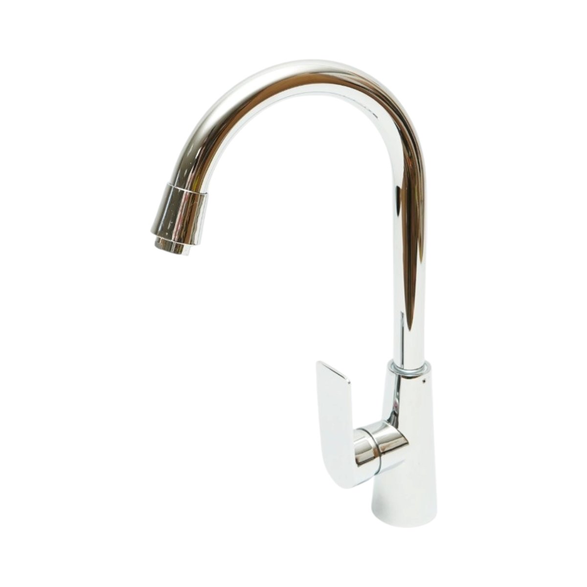 Baterii sanitare - Baterie chiuveta bucatarie cu pipa rotativa inalta tip U, monocomanda, crom lucios, aliaj zinc, furtunuri incluse
