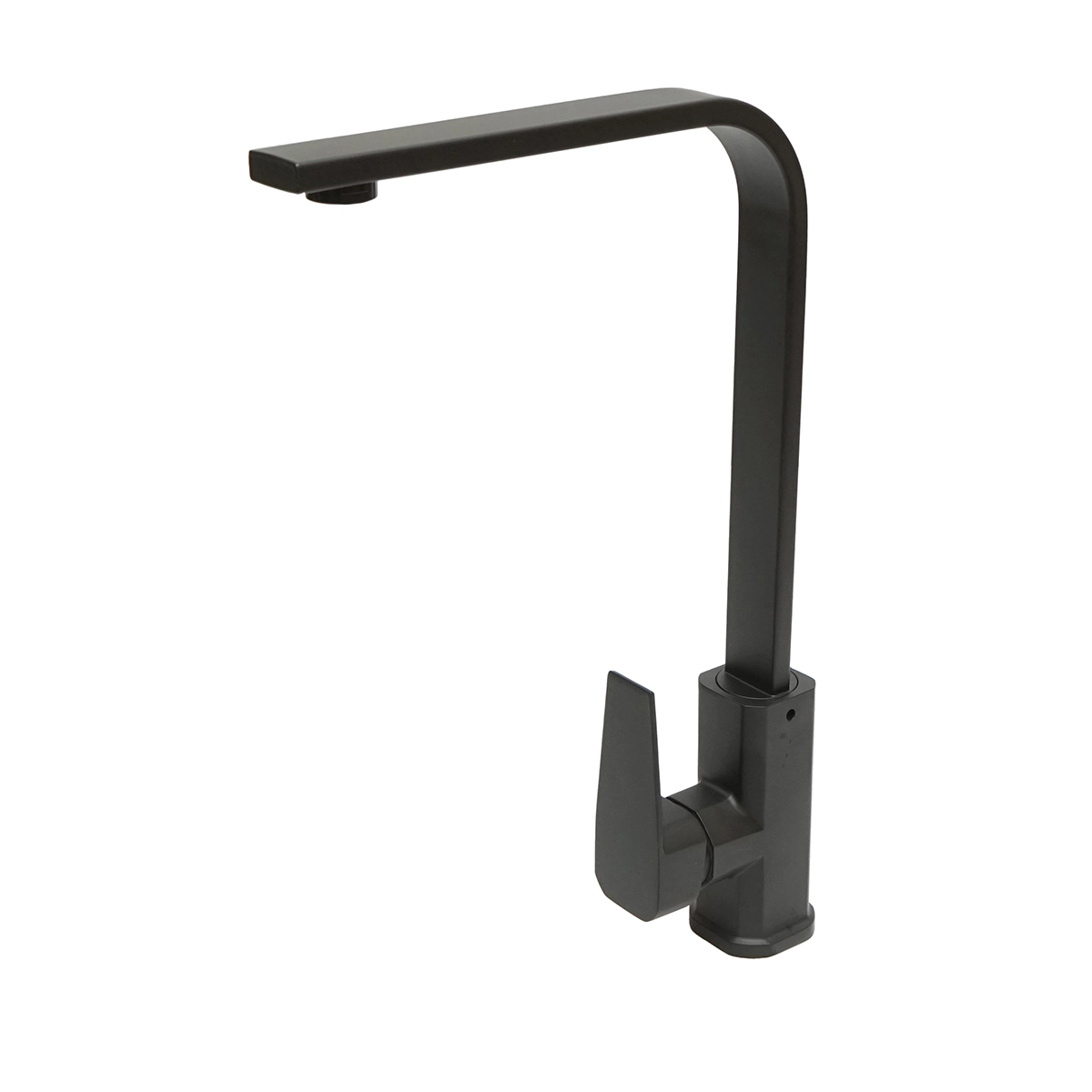 Casa si Bricolaj - Baterie chiuveta bucatarie rotativa, finisaj negru mat, stativ cu monocomanda, aliaj zinc, accesorii incluse