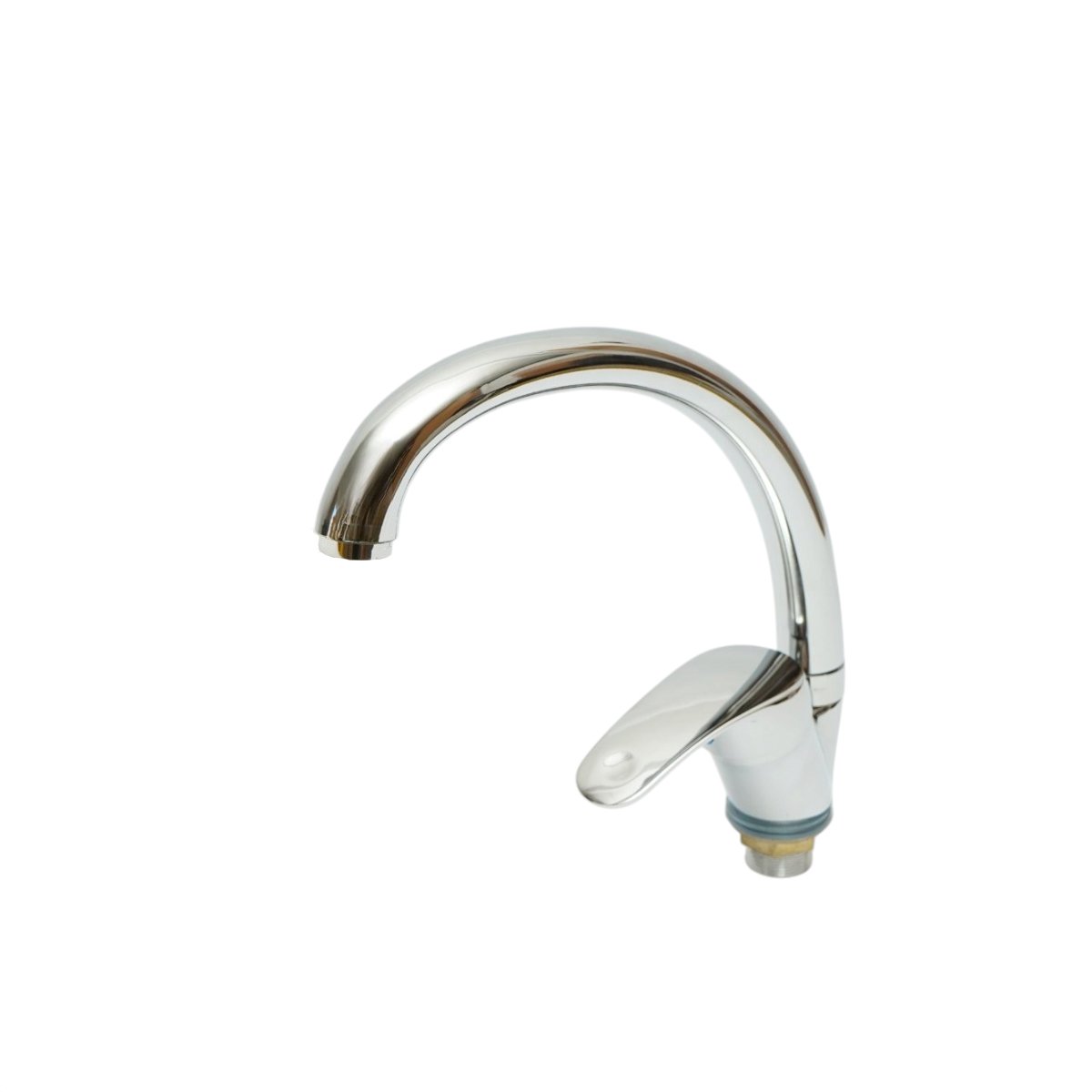Baterii sanitare - Baterie chiuveta bucatarie tip lebada cu pipa rotativa, monocomanda, crom lucios, aliaj zinc, furtunuri incluse