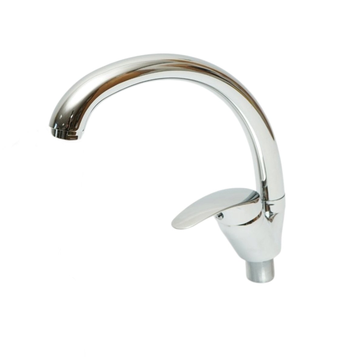 Baterii sanitare - Baterie chiuveta bucatarie tip lebada cu pipa rotativa, monocomanda, crom lucios, furtunuri incluse Breckner Germany