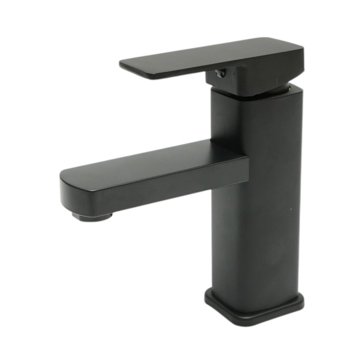 Baterii sanitare - Baterie lavoar patrata negru mat, monocomanda, furtunuri incluse Breckner Germany