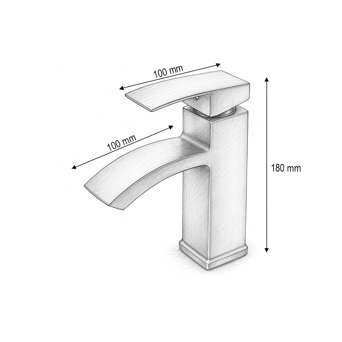 Baterie lavoar tip cascada negru mat, monocomanda, furtunuri incluse Breckner Germany [4]