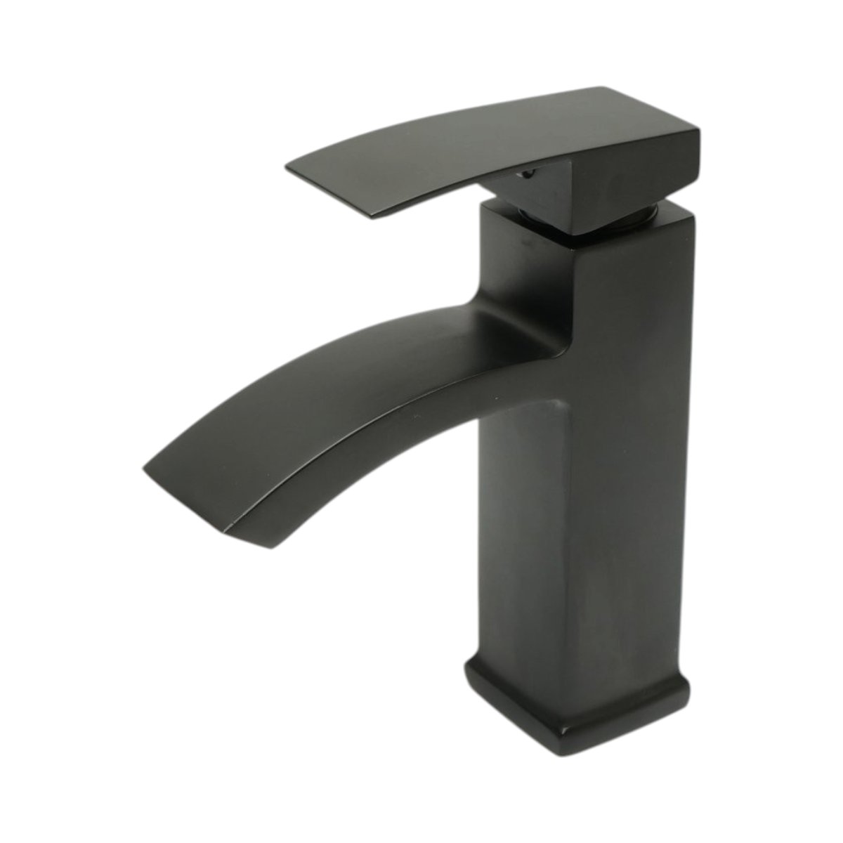 Baterii sanitare - Baterie lavoar tip cascada negru mat, monocomanda, furtunuri incluse Breckner Germany