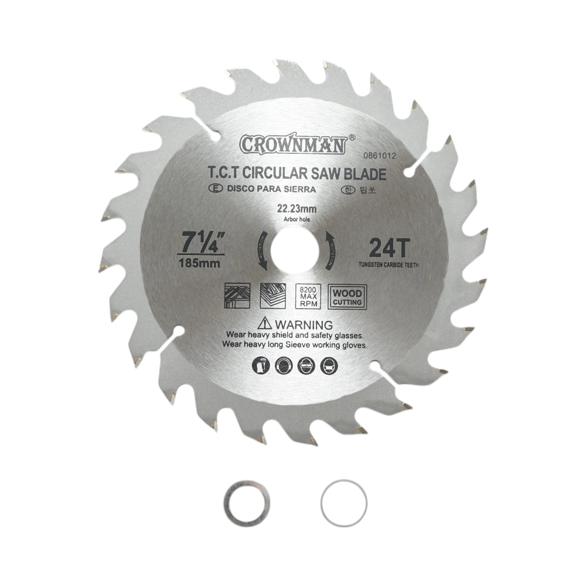 Scule si Unelte - Disc circular vidia pentru lemn 185x22.23mm, 24 dinti, turatie maxima 8200rpm Crownman